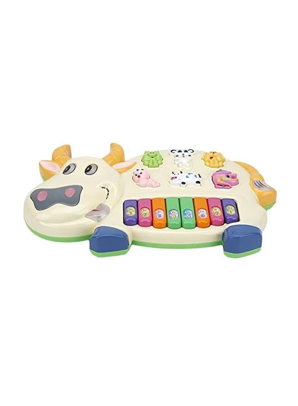 Toyshine Cow Musical Piano With Sounds, Ages 3+, Multicolour