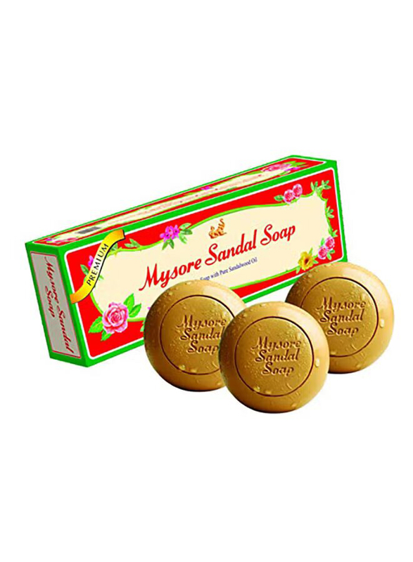Mysore Sandal Soap Set, Brown, 3 x 450g