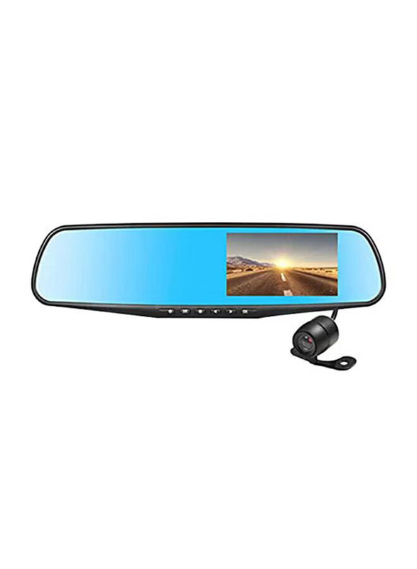 DVR Rear-View Mirror with Two 1080P Camera, Black