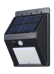 30 LED Solar Powered Sensor Wall Lamp, Black