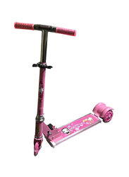 3-Wheel Folding And Adjustable Kick Scooter With Comfortable Grip Handles, 12cm, 2725374001269, Pink