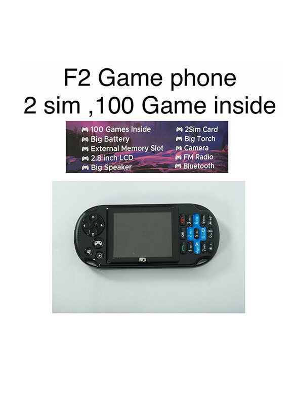 Foji F2 Gamephone, 100 Games Inside, Black/Blue