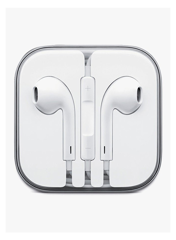 Wired In-Ear Earphones with Remote Mic, White