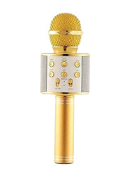 WS-858 Bluetooth Karaoke Microphone, Gold/White/Silver