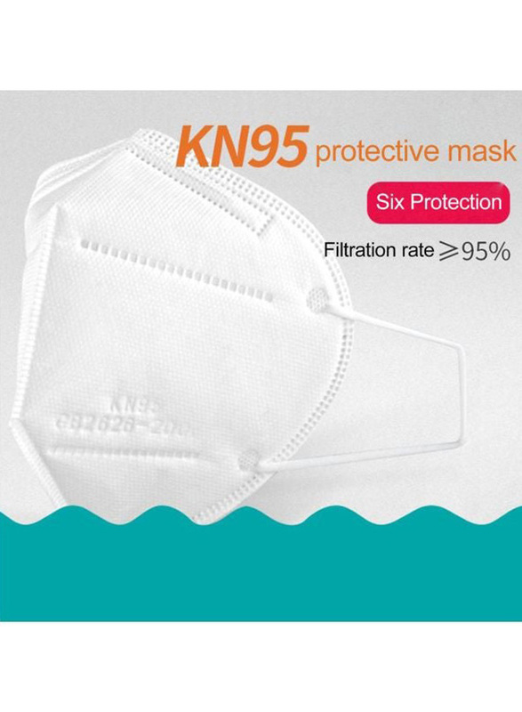 KN95 Protective Anti-Dust Face Mask, White, 1-Piece