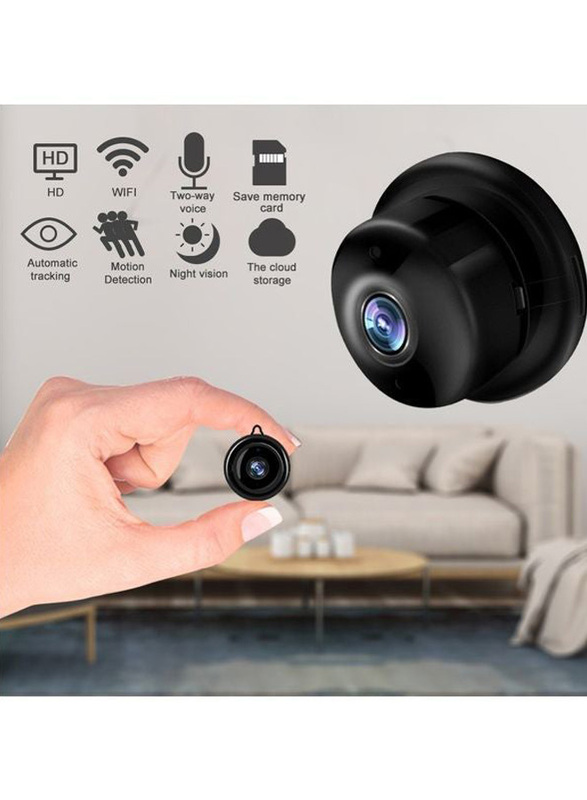 HD 1080P IP Camera Mini Wifi Baby Monitor with Infrared IR Night Vision & Video Recorder, Two Way Talk, Black