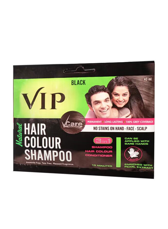 

VIP Hair Colour Shampoo, 40ml, Black