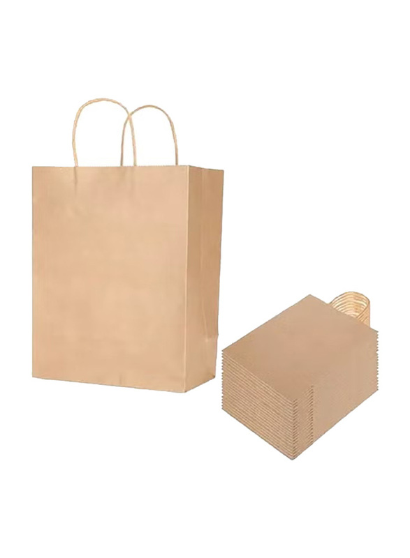 60-Piece Paper Bags With Twisted Handles, WC1009-60, Brown