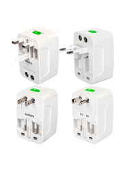 Universal Travel Power Socket Adapter, White