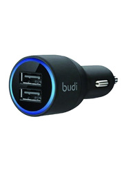 Budi USB Car Charger, Black