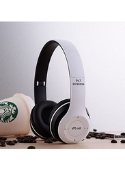 P47 Wireless Bluetooth Over-Ear Multifunctional Stereo Headphones, White