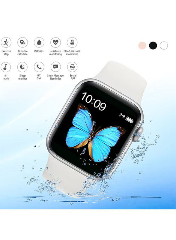 

Generic T500 Series 5 Intelligent Sports Smartwatch, 300.0 mAh, White/White