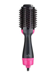 One Step Hair Dryer and Styler Brush Comb, Black/Pink