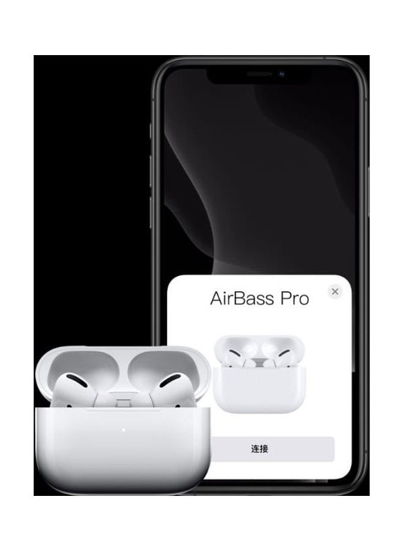 Airbass Pro Truly Wireless Bluetooth In-Ear Noise Cancelling Earphones, White