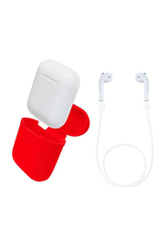 Protective Pouch With Cable for Apple AirPods Charging Case, Red