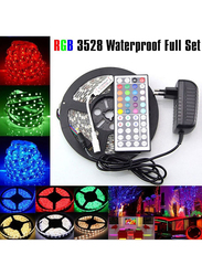 Voberry Flexible Colour Changing RGB 300-LEDs Strip Light with 44 Keys IR Remote & 12V Power Supply Adaptor, Multicolour
