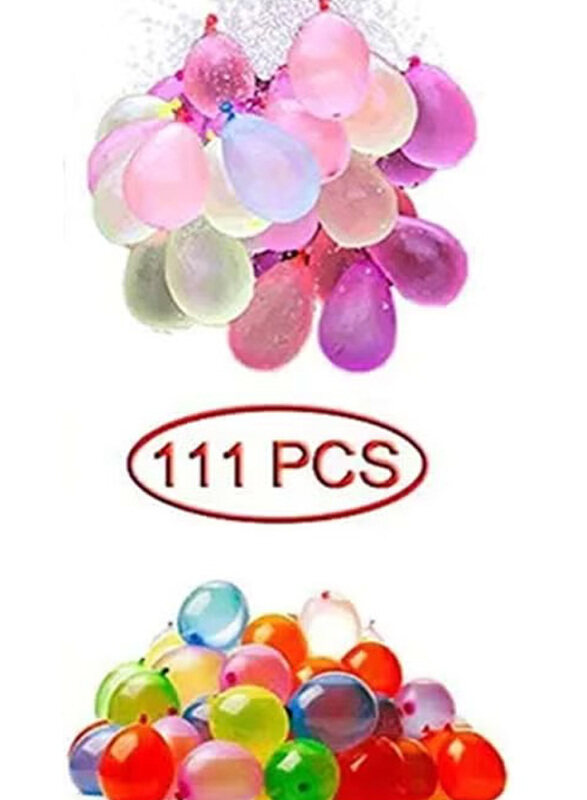 Water Toys Durable Sturdy Premium Quality Water Balloons, 111 Pieces, Ages 3+, Multicolour