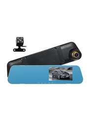 DVR Dash Cam Video Camera Rear View Mirror Video Recorder, Black