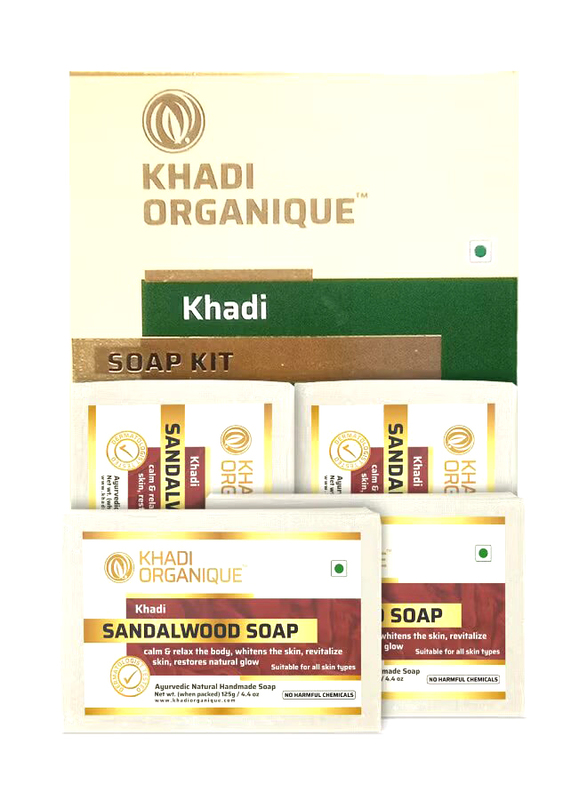 Khadi Organique Sandalwood Soap, White, 4 x 500g