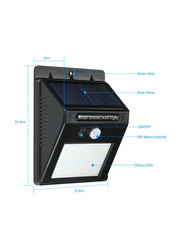 20-LED Solar Sensor Wall Light, Black