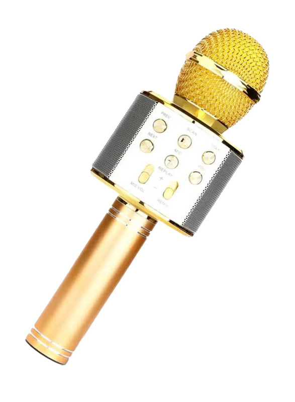 Wster WS-858 Wireless Bluetooth Karaoke Microphone, Yellow