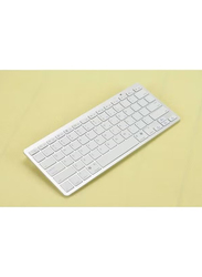 78-Key Slim Portable Wireless English Keyboard for Apple Mac Ipad Iphone, White