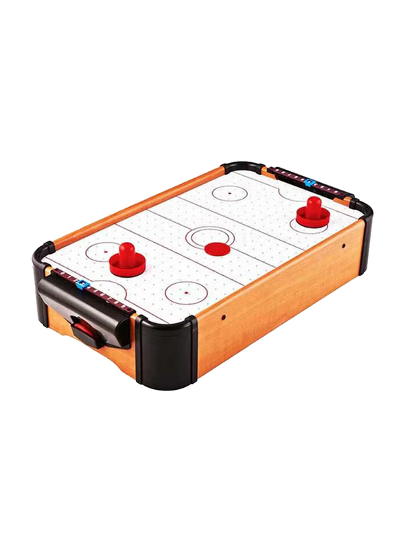 Instant Air Hockey Mini Arcade Table Game for 12+ Kids, White/Brown/Red