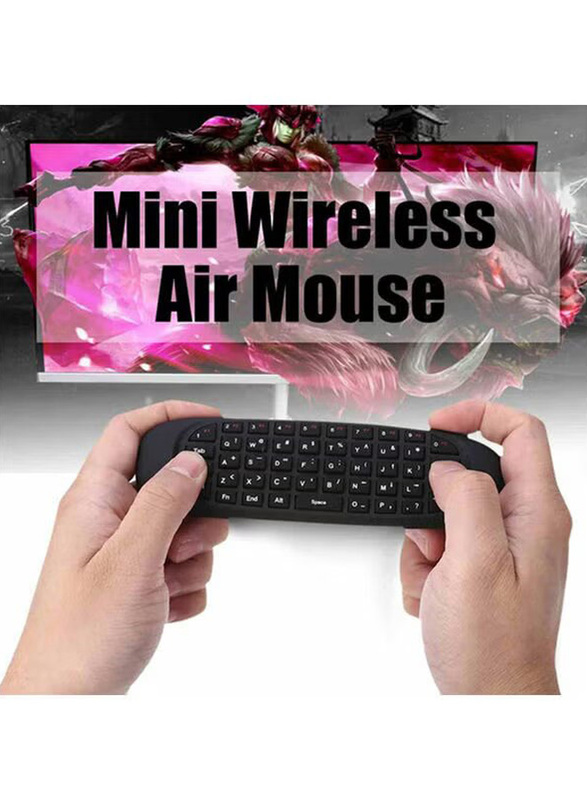 C120 2.4GHz Wireless Voice Air Mouse Keyboard Remote Control for Smart TV PC, YYC4977414, Black