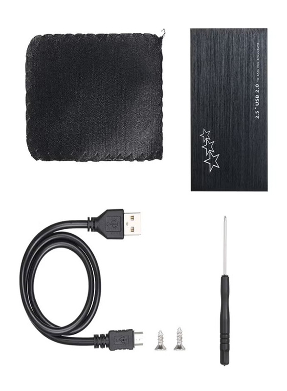 USB To Sata HDD Converter Enclosure Case With Accessory, Black/Silver