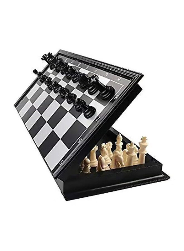 

Generic Magnetic Foldable Chess Board Game for 4+ Kids, Black/White