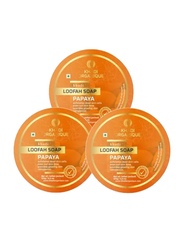 Khadi Organique Papaya Loofah Soap, 3 x 125g