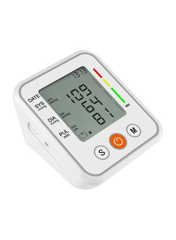 Upper Arm Digital LCD Screen Electronic Sphygmomanometer, M-L2124-2, White