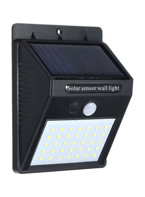 

Generic LED Solar Powered Energy Wall Lamp, 13 x 5.30 x 10cm, Black/White