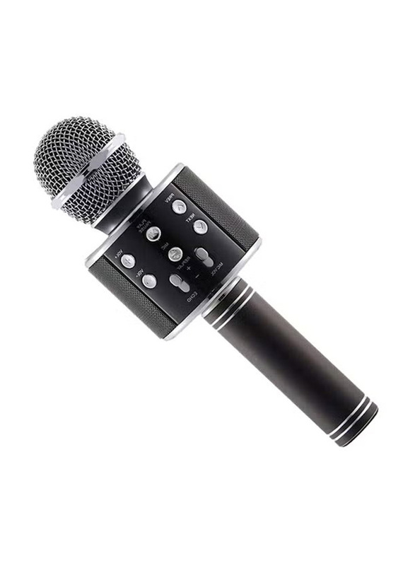 WS-858 Wireless Karaoke Handheld Microphone, 2720000000000, Black/Silver