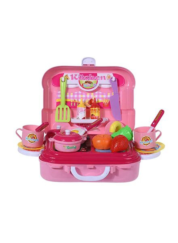 Gootoy Portable Lightweight Kitchen Cook Roll Suitcase Toy Playset, 26 Pieces, Ages 3+