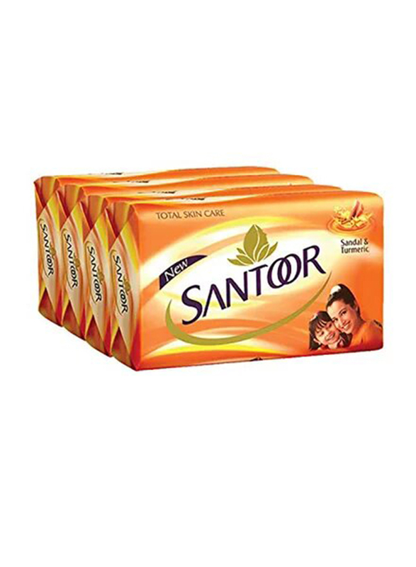 Santoor Sandal & Turmeric Soap, 4 x 125g