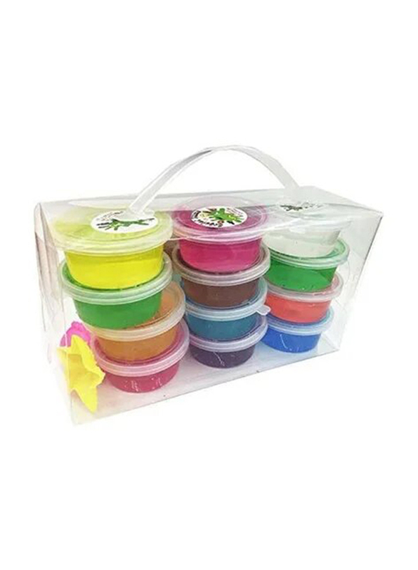 Soft Slime Toy Magic Colorful Clay Box, 12 Pieces, Ages 3+