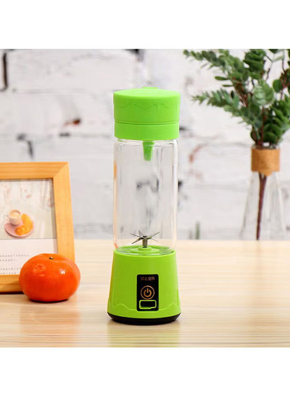 Portable USB Handheld Rechargeable Juicer Cup Blender With 6-Blades, H34209GR-KM, Green