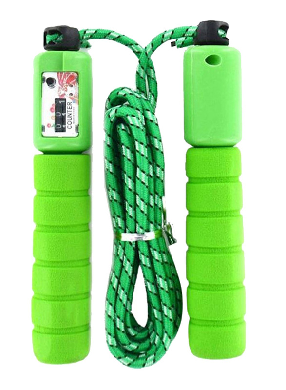 Adjustable Skipping Rope with Counter, 9.8 Feet, Green