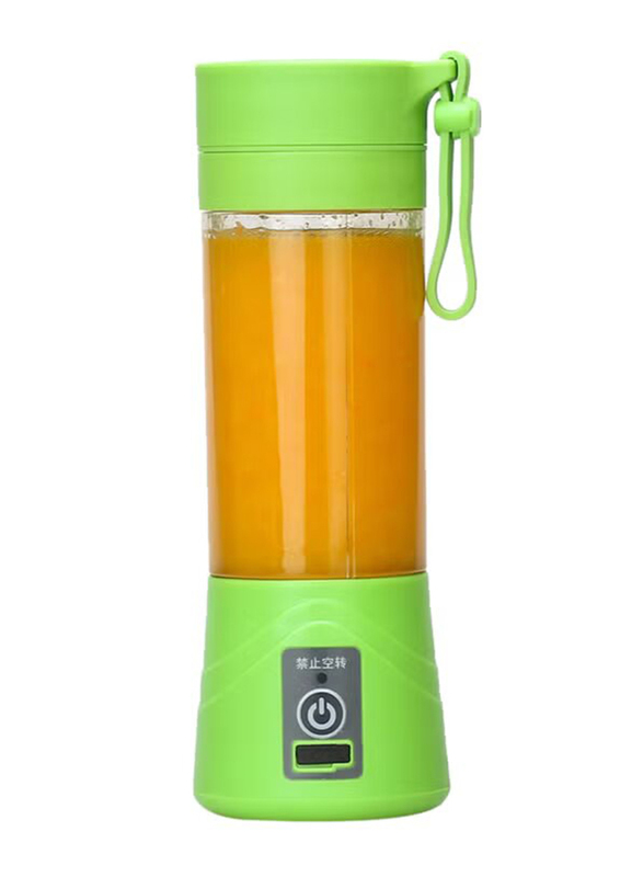 380ml USB Rechargeable Juice Blender with 2 Sharp Blades, Green