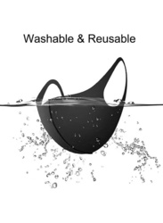 Washable And Reusable Cotton Dust Respiratory Mask, Black