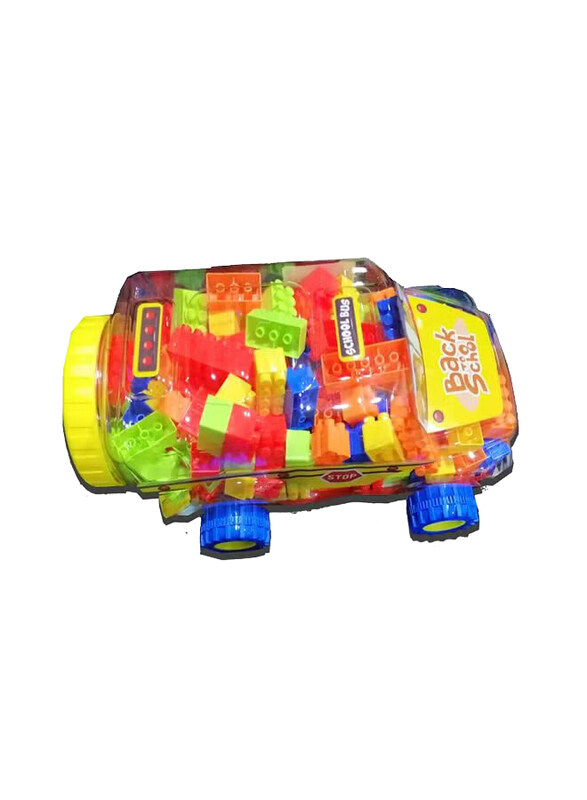 

Generic Mini School Bus Building Blocks Toys, Multicolour, Ages 4+