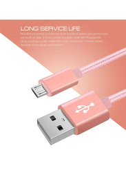 1-Meters Micro USB Cable, USB Type A Male to Micro-B USB for Smartphone, Rose Gold