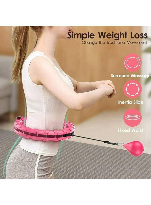 XiuWoo Smart Weighted Hula Ring Fitness Hoop, One Size, Rose Red