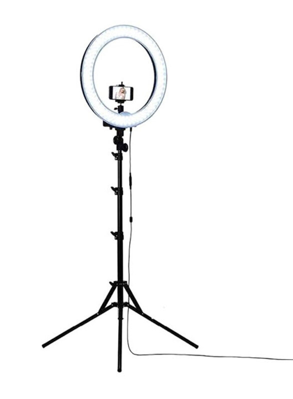 

Generic Adjustable Selfie Ring Tripod Stand, Black/White