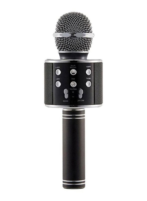 Wster WS-858 Wireless Handheld Karaoke Microphone, Black/Silver