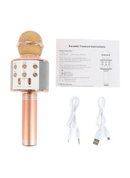 Bluetooth Karaoke Microphone, r858, Rose Gold