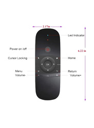 Wireless Air Mouse Remote Controller Keyboard With LED Indicator And Receiver, Black