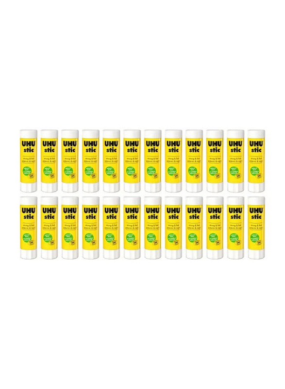 UHU Stic Glue Sticks, 24 Piece, Yellow/White