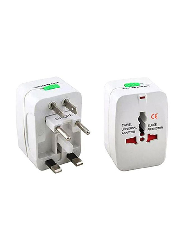 Universal Travel Power Socket Adapter, White